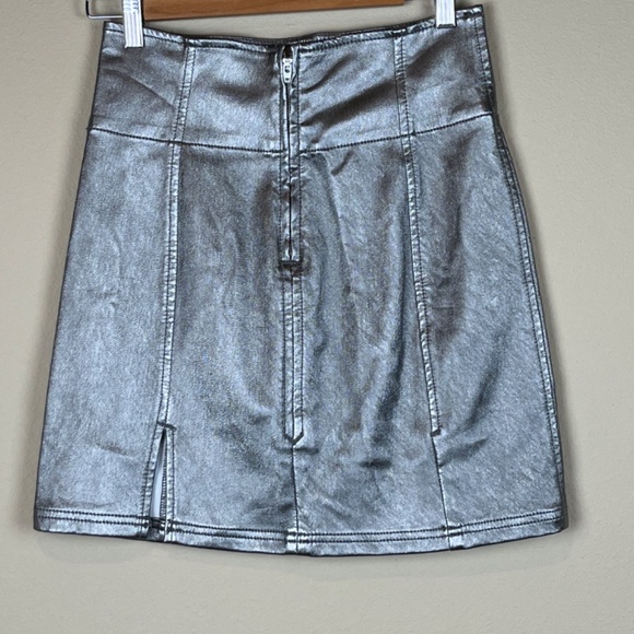 Free People Silver Mini Skirt - Picture 2 of 5